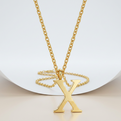 Avera Elaina Stainless Steel X Initial Necklace