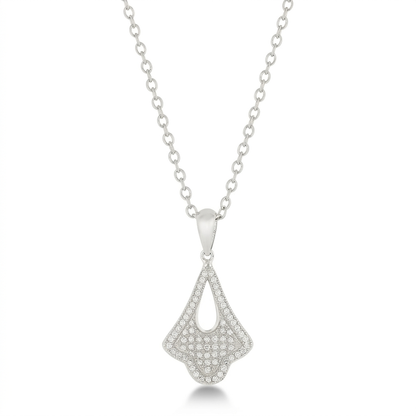 Avera Elegant Tear Drop Dangle Pendant in Polished Silver