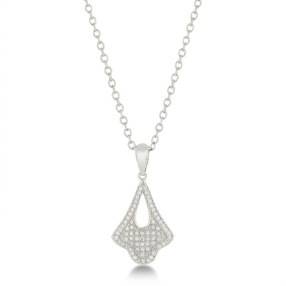 Avera Elegant Tear Drop Dangle Pendant in Polished Silver