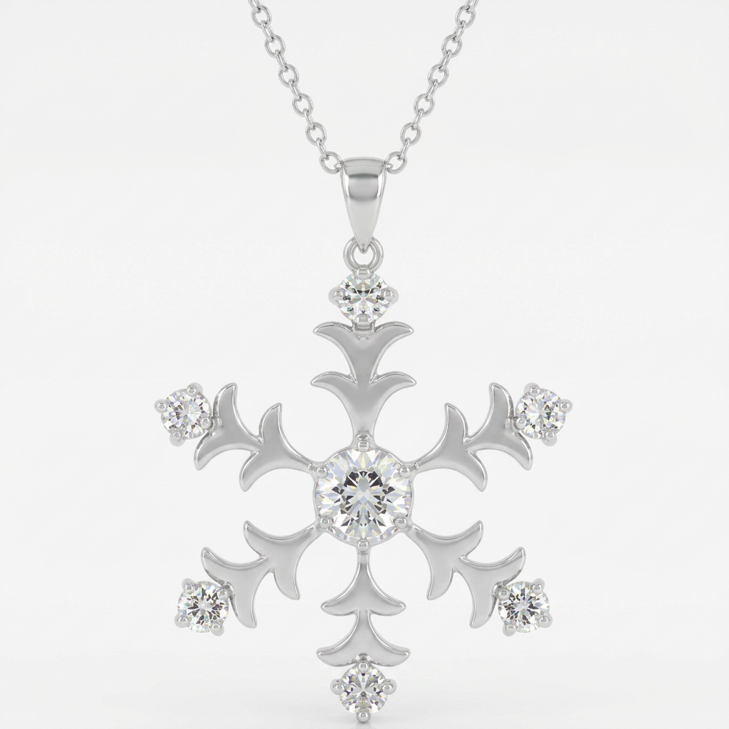 Avera Winter Elegance Snowflake Pendant in Sterling Silver  DestGlow