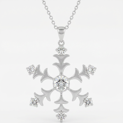 Avera Winter Elegance Snowflake Pendant in Sterling Silver