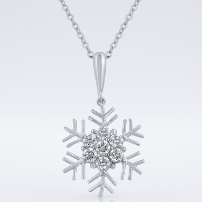 Avera Snowflake Cubic Zirconia Pendant in Sterling Silver