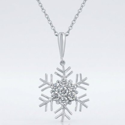 Avera Snowflake Cubic Zirconia Pendant in Sterling Silver