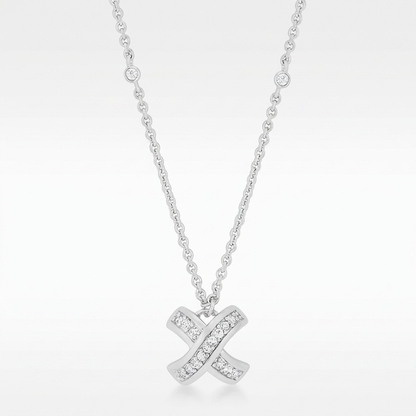 Avera Timeless Pave Necklace In Sterling Silver