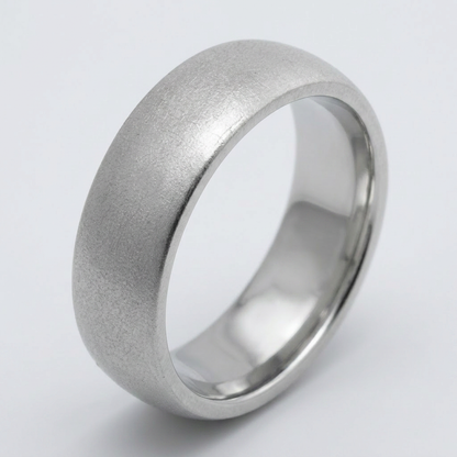 Avera Contemporary Matte Silver Wedding Band