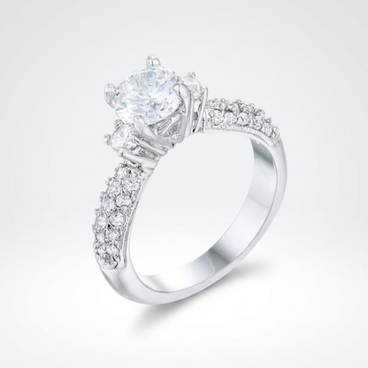 Avera Classic Pave Bridal Ring in Sterling Silver