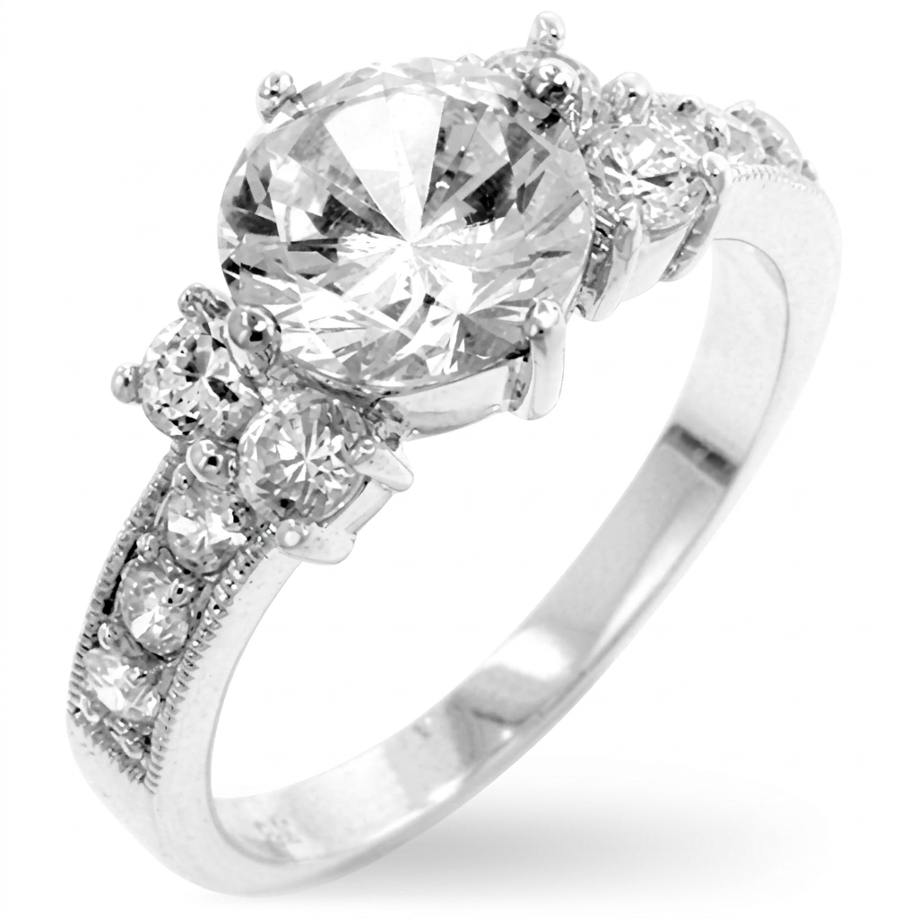 Avera Simplicity Engagement Ring in Sterling Silver  DestGlow