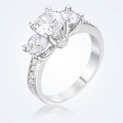 Avera Elizabeth Engagement Ring In Sterling Silver