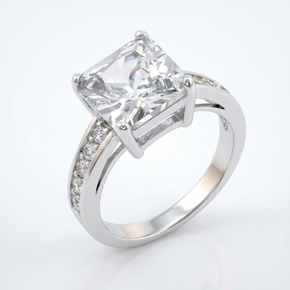 Avera Classic Princess Cut Raised Pave Engagement Ring