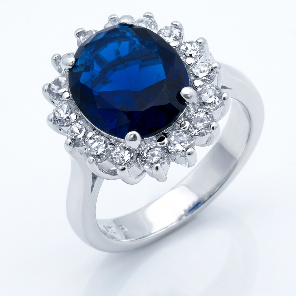 Avera Royal Ring in Dark Blue Size 5 Statement Jewelry  DestGlow