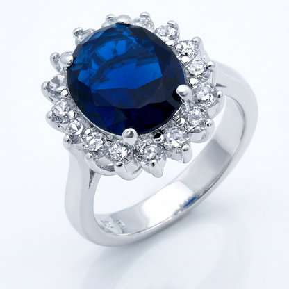 Avera Royal Ring in Dark Blue Size 5 Statement Jewelry