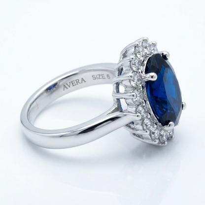 Avera Royal Ring in Dark Blue Size 5 Statement Jewelry
