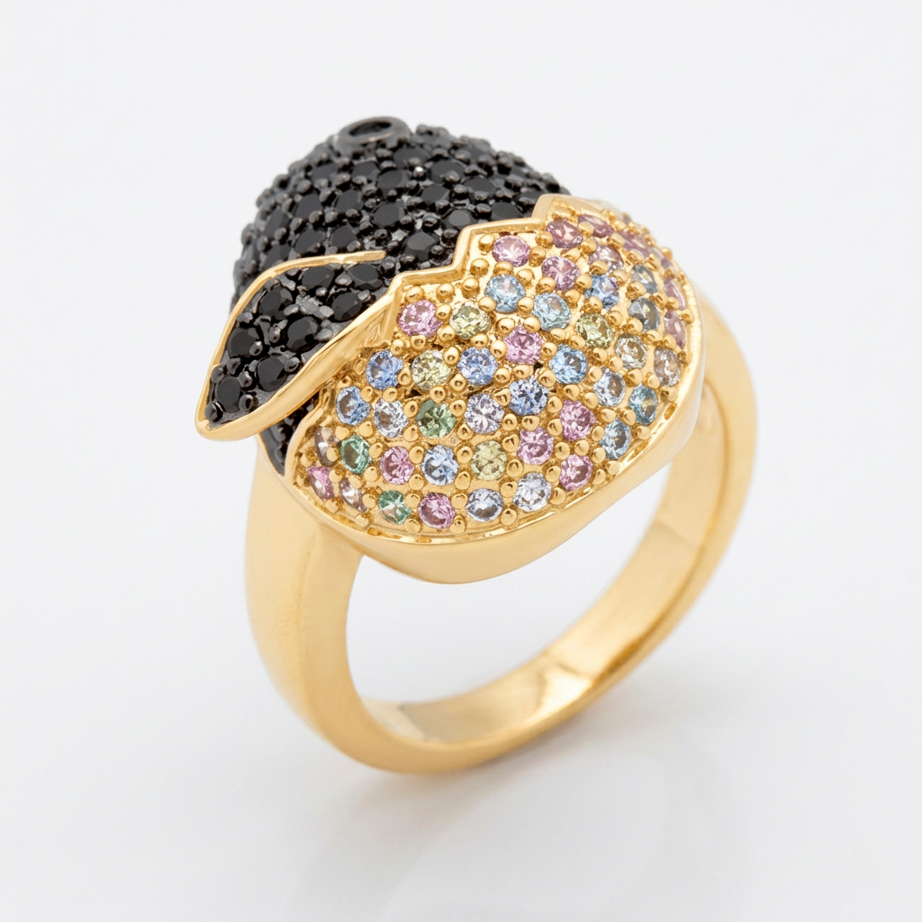 Avera Cubic Zirconia Baby Chick Ring - Whimsical Gold-Tone Jewelry  DestGlow