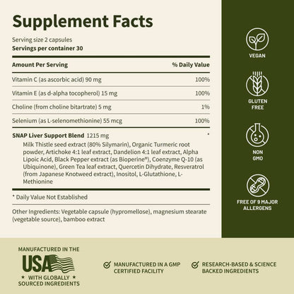Liver Health &amp; Detox - Buy 3, Get 2 FREE! by Snap Supplements