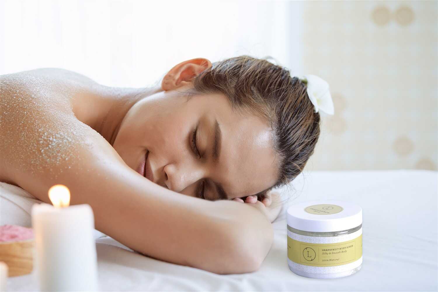 CBD Grapefruit Body Salt Scrub with CBD - Moisturizing and fresh (THC free) by Lizush
