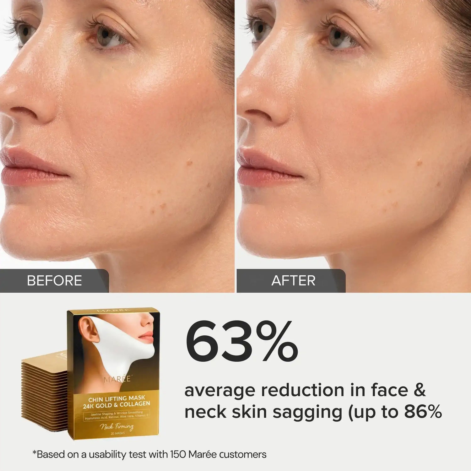 24K Gold V-Line Lifting Mask 20 PCS by Maree