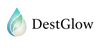 DestGlow logo with a droplet design on a white background