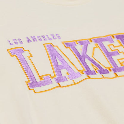 Mitchell &amp; Ness Lakers Long Sleeve - Cream by Denim Exchange