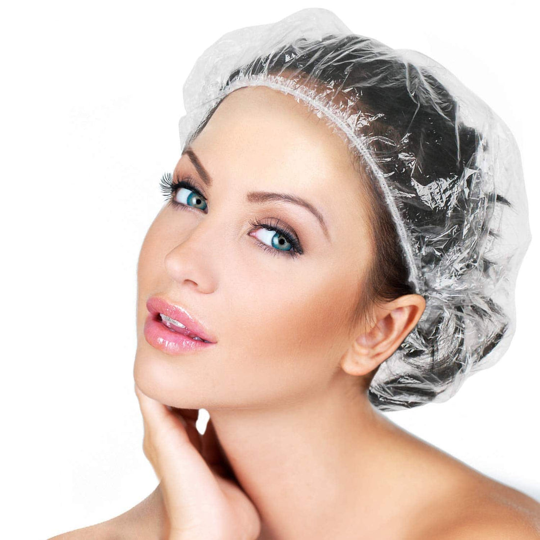 LQQKS Clear Plastic Shower Cap 30 pcs - DestGlow