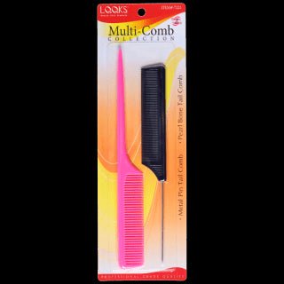 LQQKS Metal Pin Tail Comb &amp; Pearl Bone Tail Comb