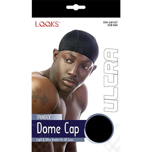 LQQKS Spandex Dome Cap, Black - DestGlow