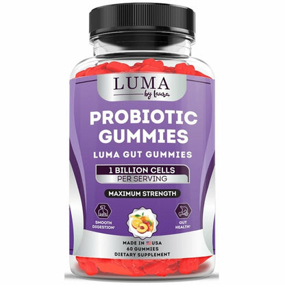 Luma Gut Gummies - Probiotic Gummies for Digestive Health, Gas & Bloating Relief