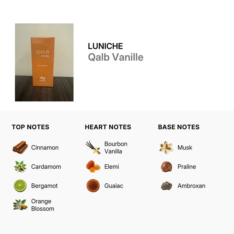 Luniche Unisex Qalb Vanille EDP Spray 3.4 oz  DestGlow