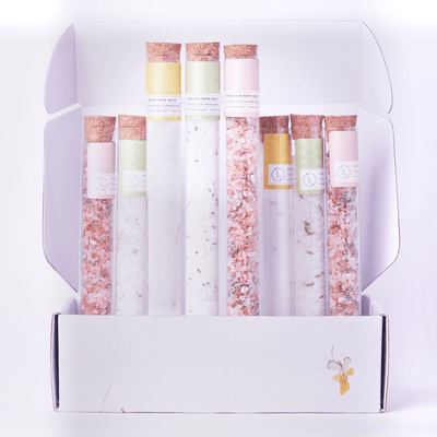 Luxurious Bath Salts Gift Set in 8 Reusable Glass Tubes by GNS Beauty & Personal Care