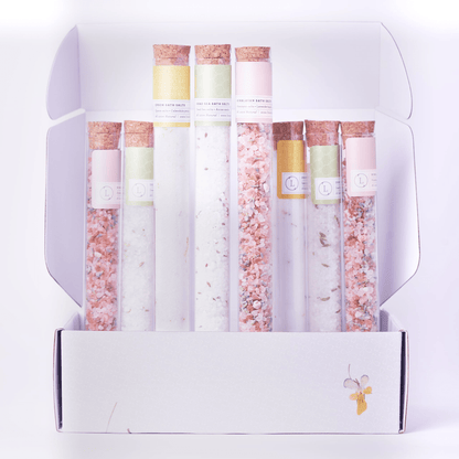 Luxurious Bath Salts Gift Set in 8 Reusable Glass Tubes by GNS Beauty &amp; Personal Care