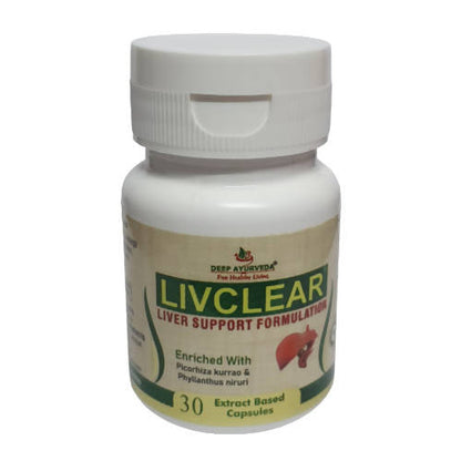 Deep Ayurveda Livclear 500mg Veg Capsules