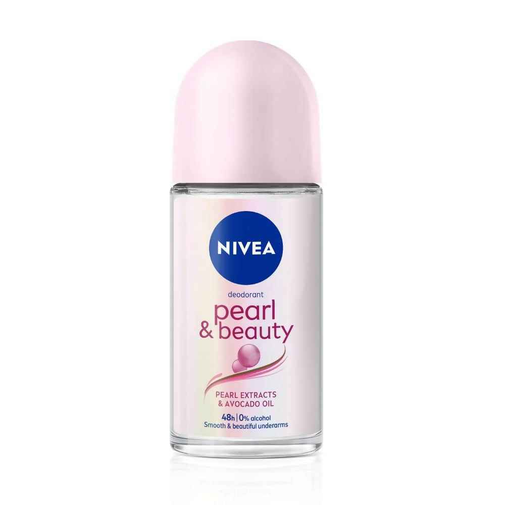 Nivea Pearl and Beauty Deo Roll On With Pearl Extracts &amp; Avocado Oil 48 H Smooth &amp; Beautiful Underarms 0% Alcohol