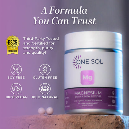 Magnesium by ONE SOL™ | Natural Plant Based Supplements