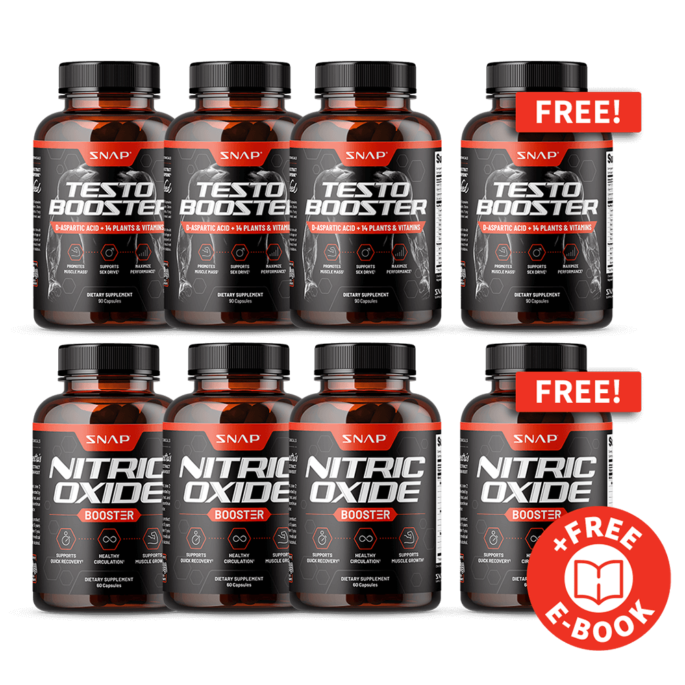 Male Testo and Nitro Stack + Free E-Book by Snap Supplements