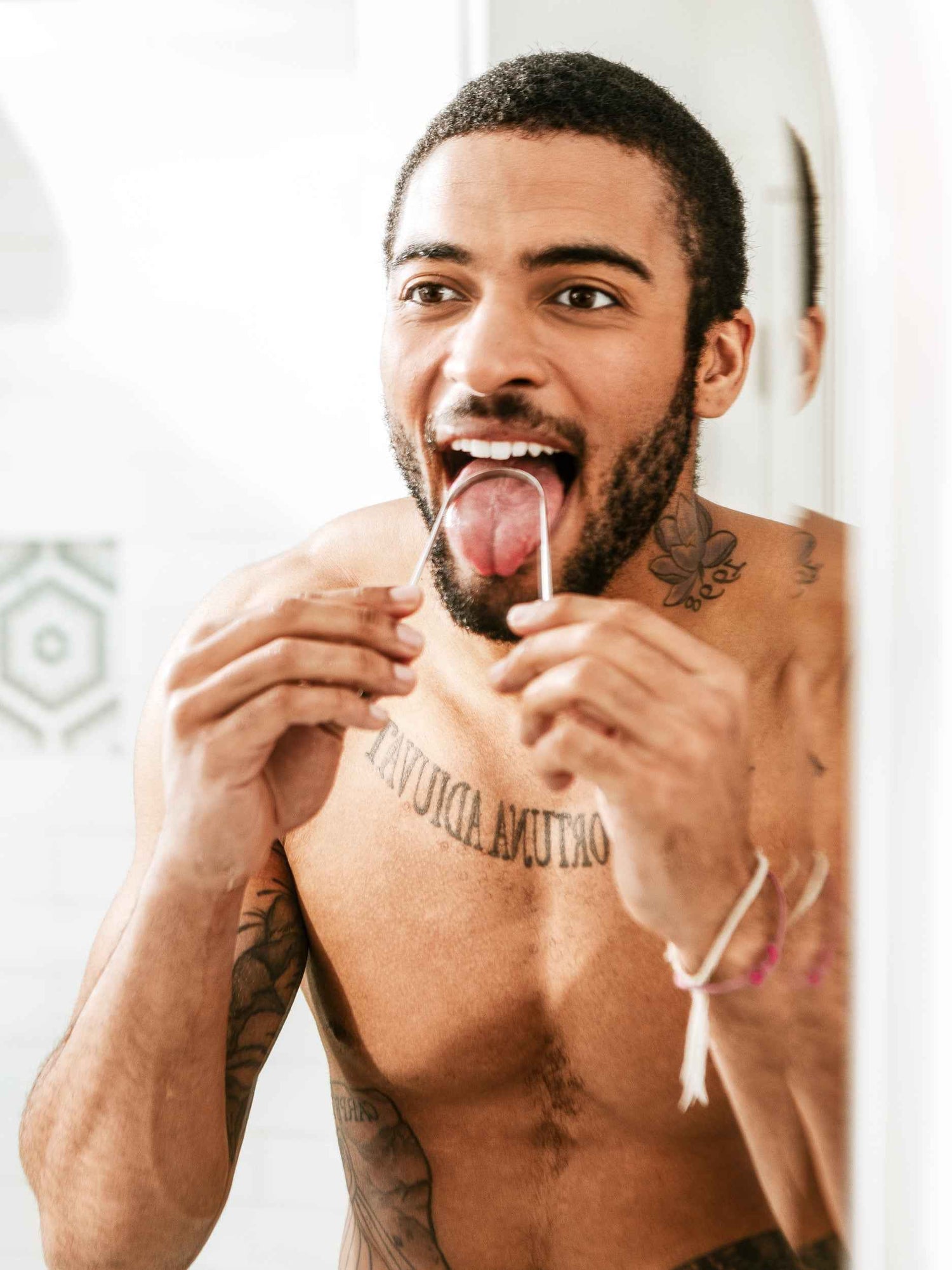 Stainless Steel Tongue Scraper – Ayurvedic Oral Detox Tool for Fresh Breath &amp; Bad Breath Relief