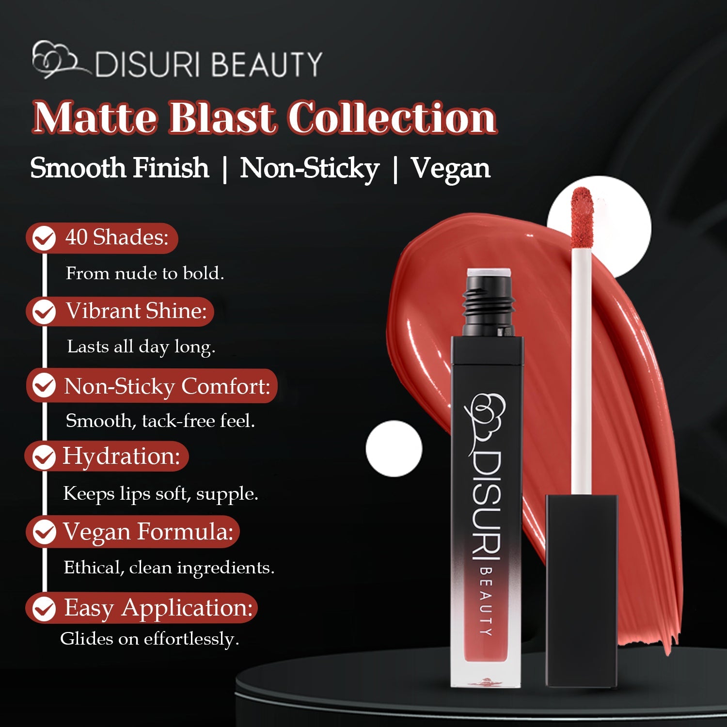 DISURI Beauty Liquid Lipstick - Malvada (7)