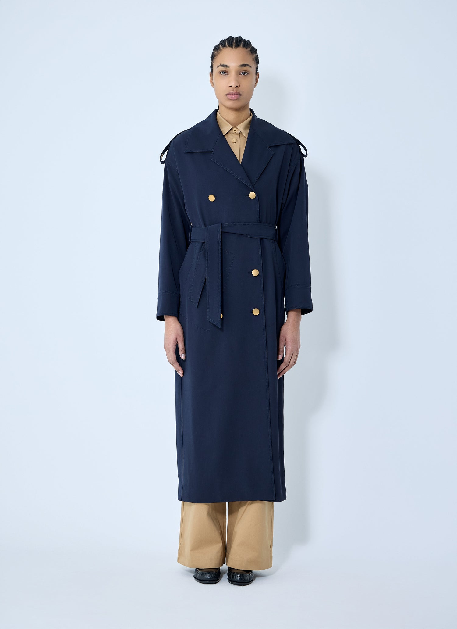 Max Mara Women Gabardine Wool Coat by Luosophy