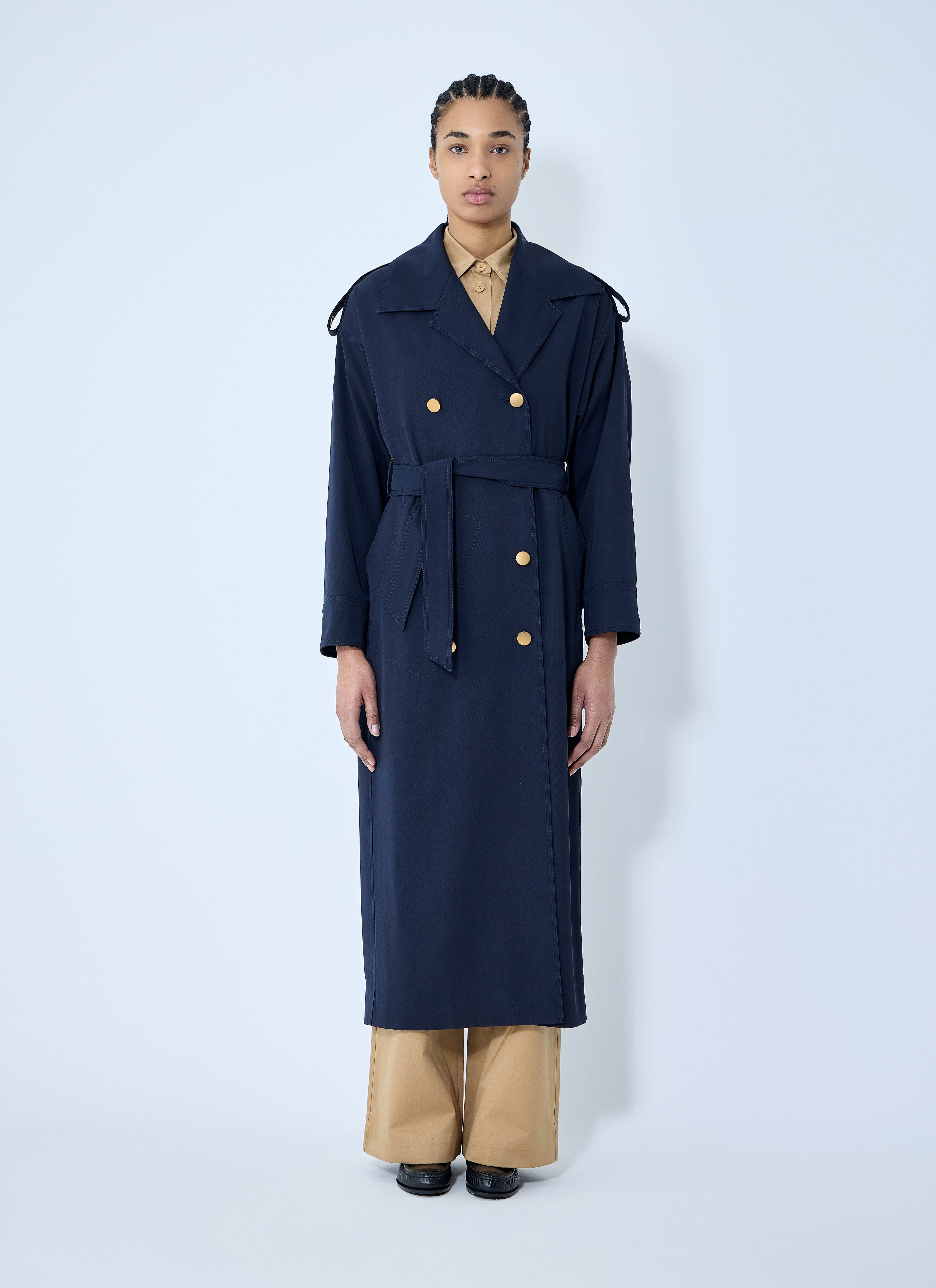 Max Mara Women Gabardine Wool Coat by Luosophy