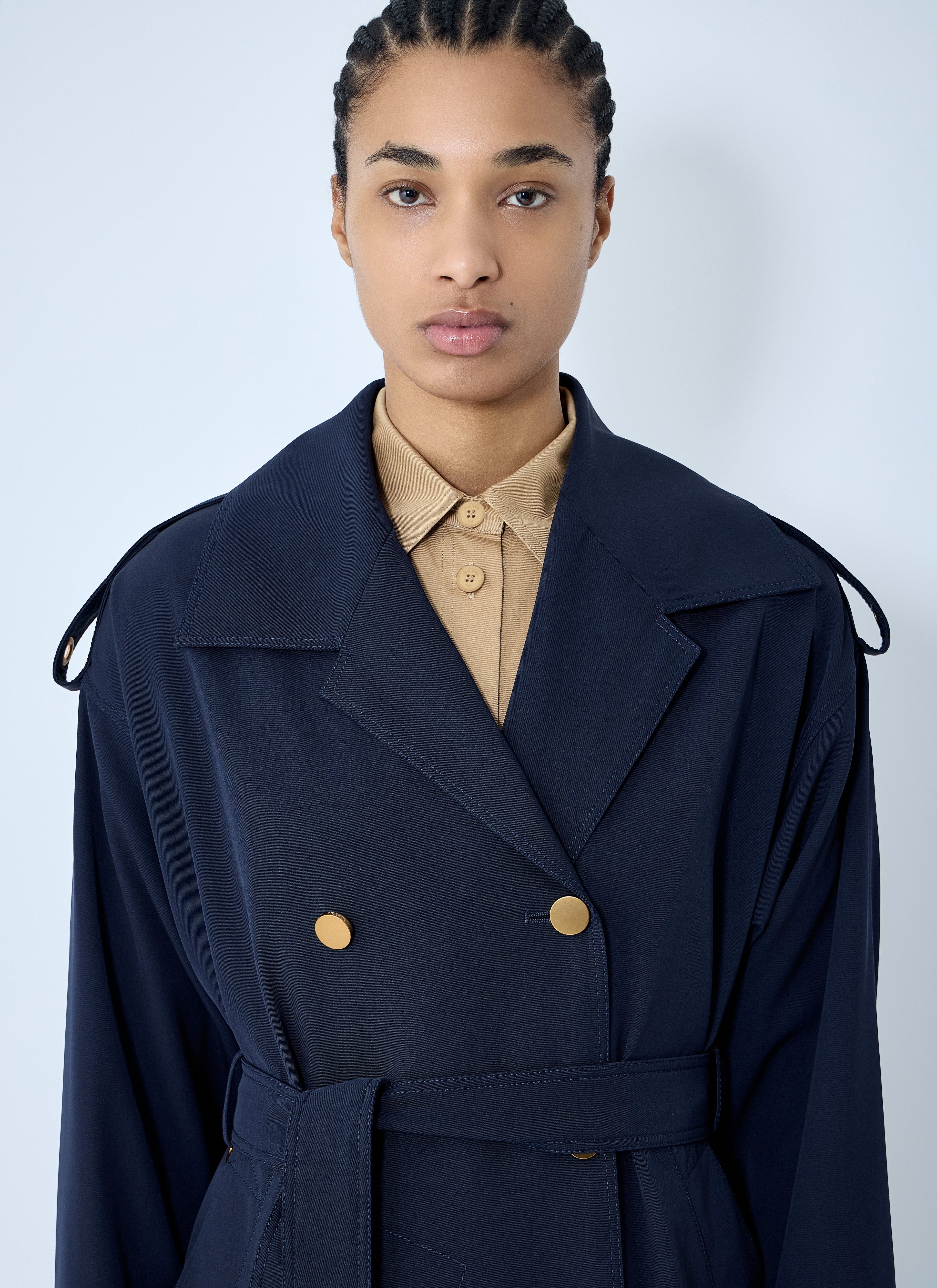 Max Mara Women Gabardine Wool Coat by Luosophy