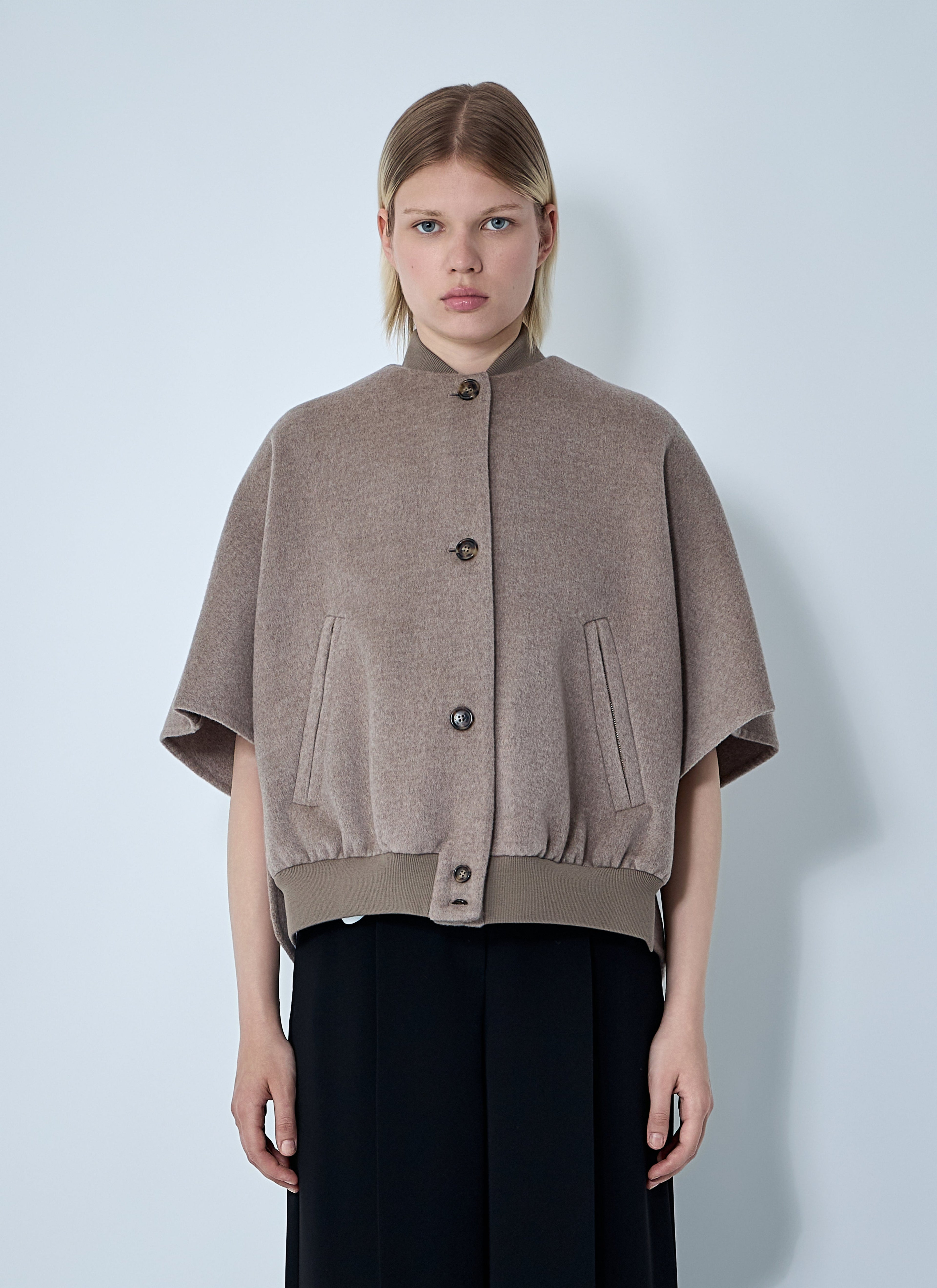 Max Mara Women Cashmere Logo Motif Poncho by Luosophy