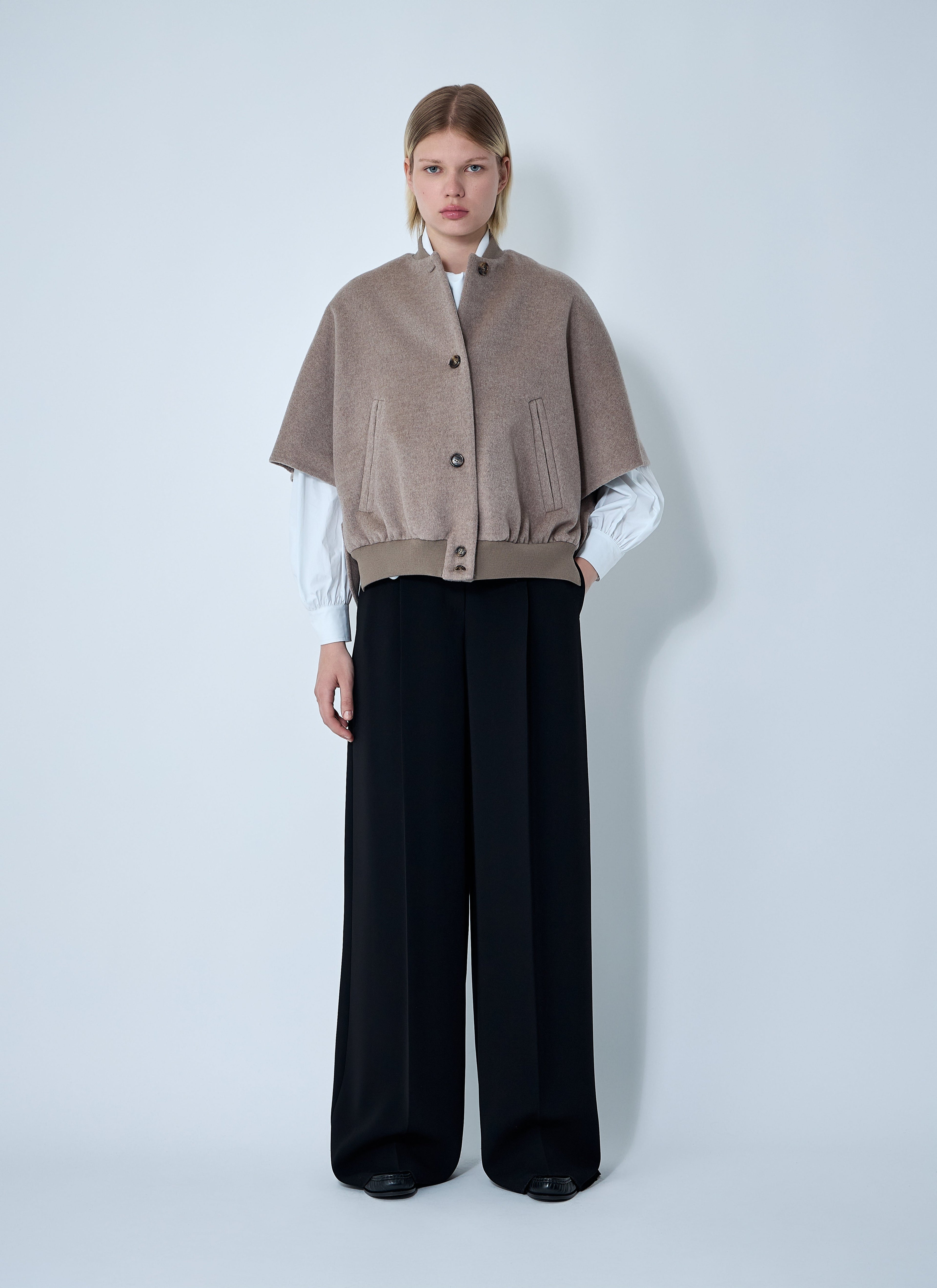 Max Mara Women Cashmere Logo Motif Poncho by Luosophy