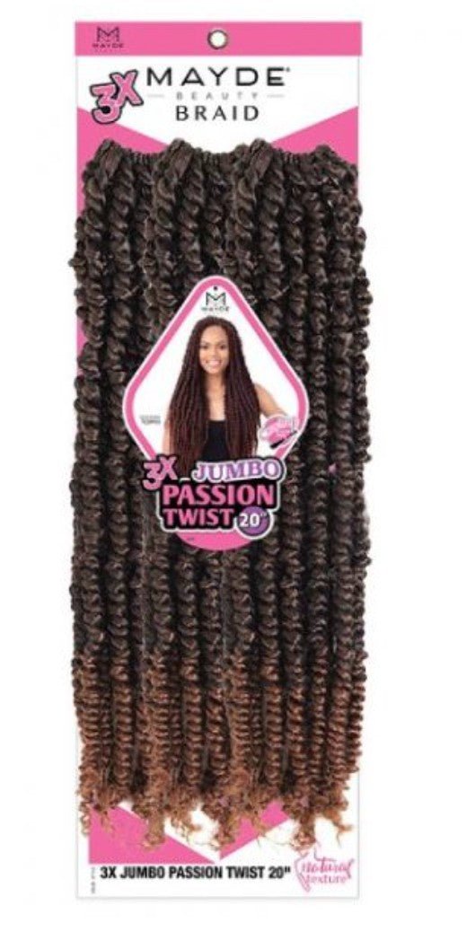 Mayde Beauty Braid 3X Jumbo Passion Twist 20" T27 Braiding Hair Extensions  DestGlow