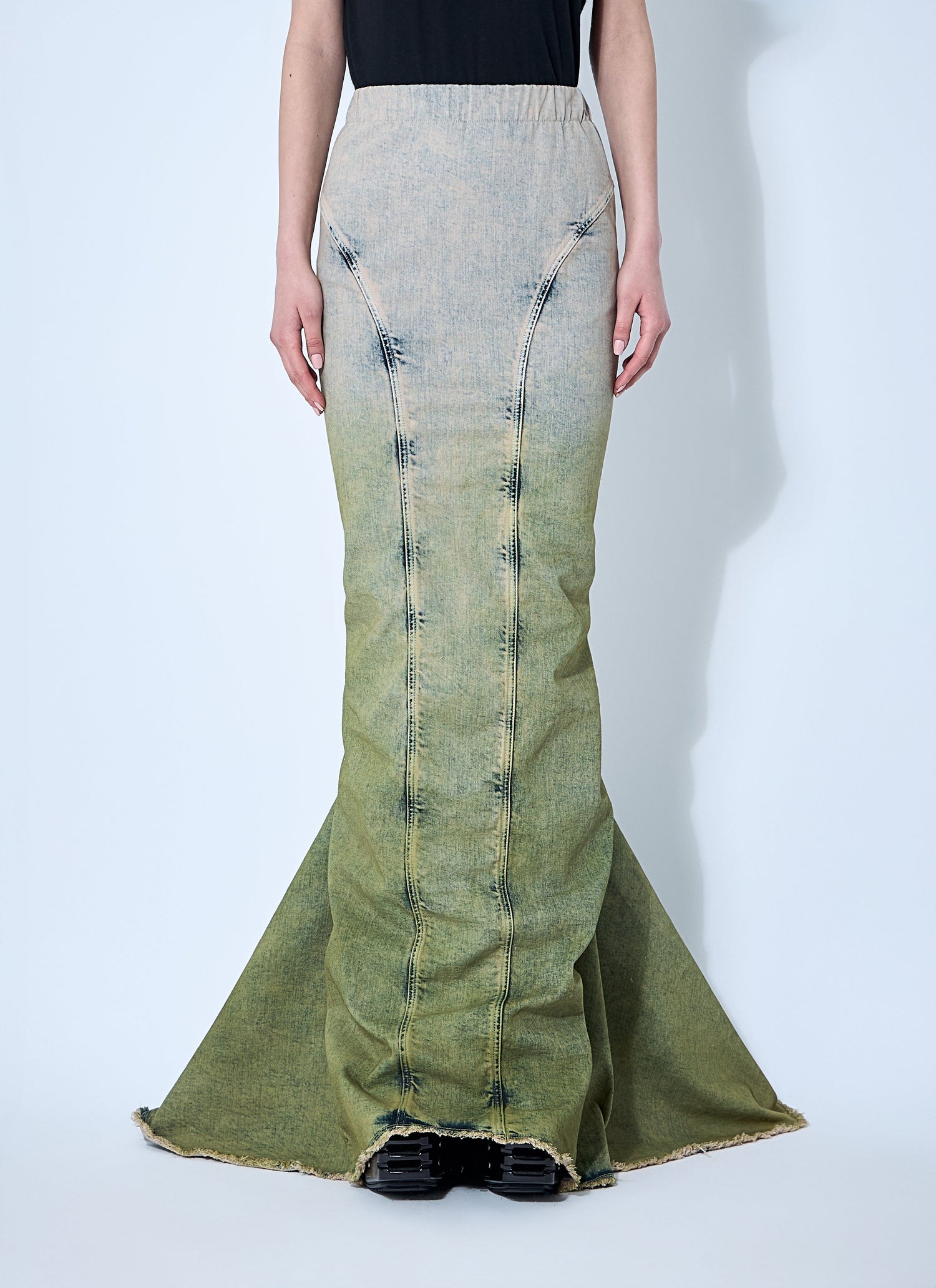 Moncler X Rick Owens Women Acid Degrade Al Maxi Skirt by Luosophy