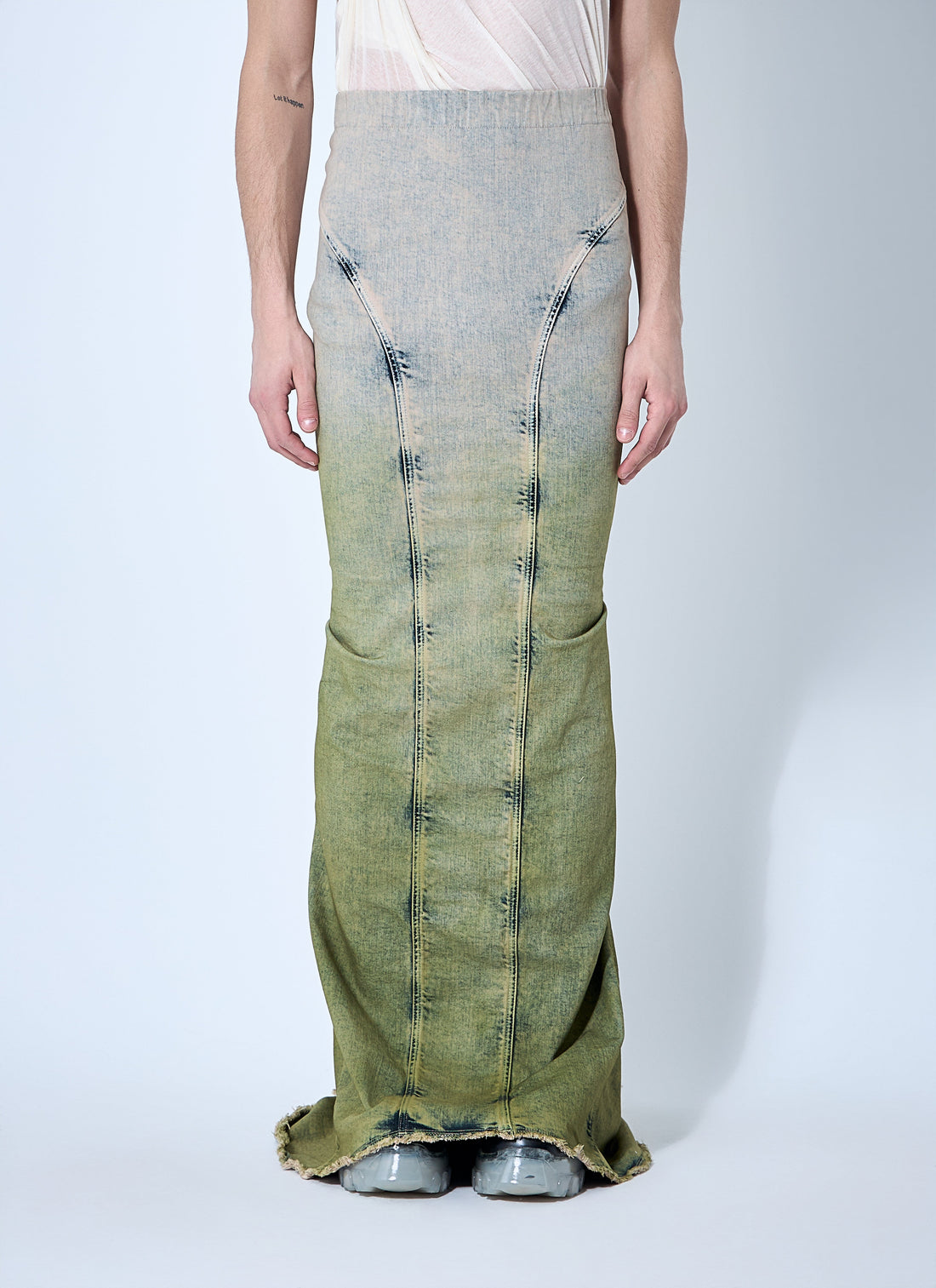 Moncler X Rick Owens Women Acid Degrade Al Maxi Skirt by Luosophy