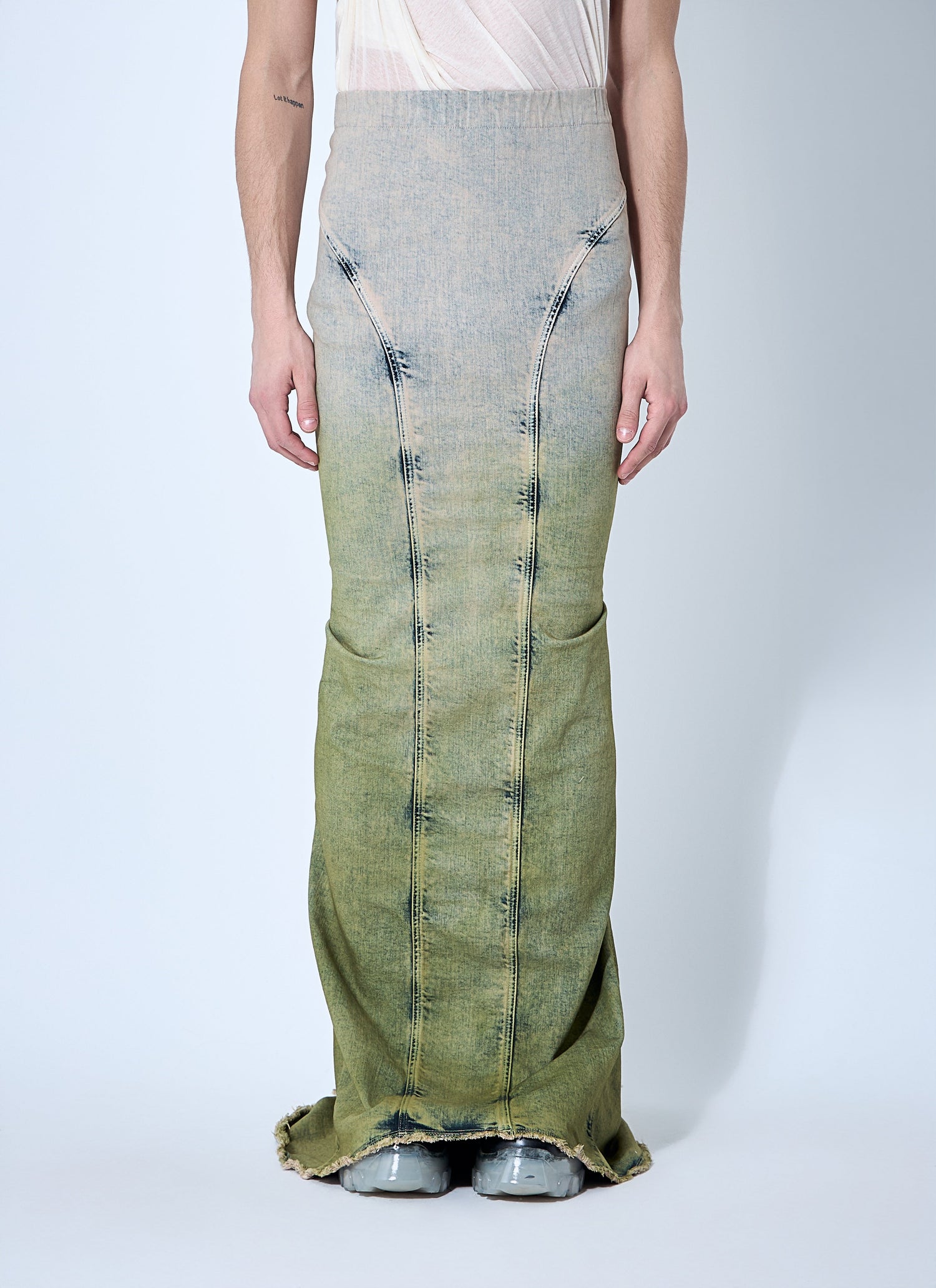 Moncler X Rick Owens Women Acid Degrade Al Maxi Skirt by Luosophy
