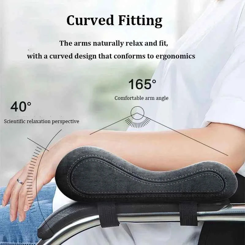 CushioRest™ Memory Foam Armrest Pads – Ergonomic Chair Cushion for Elbow &amp; Arm Comfort