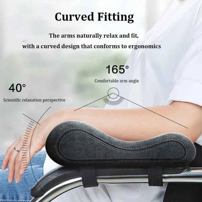 CushioRest™ Memory Foam Armrest Pads – Ergonomic Chair Cushion for Elbow &amp; Arm Comfort