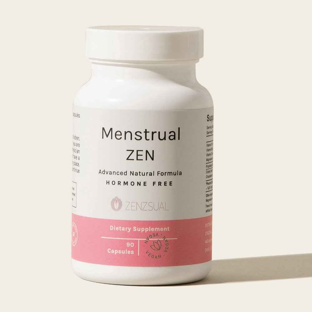 Menstrual Zen con Glicinato de Magnesio - Alivio Natural Para Síntomas Menstruales y PeriMenopausia