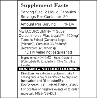 MetaCurcumin 277x: 10x SIRT6 Boost, No Pepper by RevGenetics