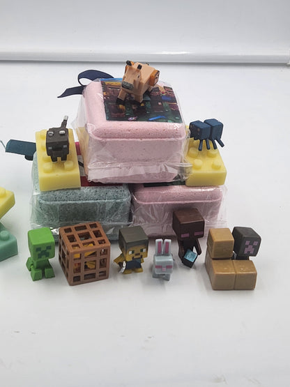 Bath Bombs for Kids with MineCrafter Toys Inside - BANG - BOOM - TNT - MADE in US, Natural Ingredients (12 Count) Pack of 1 by Spa Pure