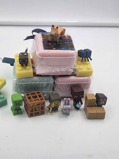 Bath Bombs for Kids with MineCrafter Toys Inside - BANG - BOOM - TNT - MADE in US, Natural Ingredients (12 Count) Pack of 1